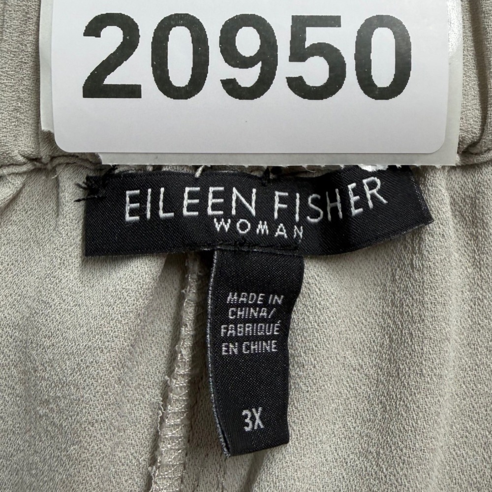 Eileen Fisher Culottes Pants Womens 3X 48X24 Gray Silk Wrap Front Wide Leg Crop - Picture 8 of 8